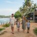 Expat family with children enjoying everyday life on Sri Lanka’s south coast near a tropical beach, cafés and local amenities.