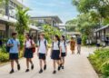 Students from diverse backgrounds at a modern international school in Colombo, Sri Lanka.